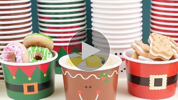 Amazon.com: Bokon 100 Pcs 9 oz Christmas Snack Treat Disposable